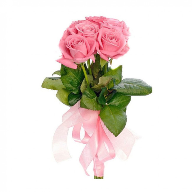 Букет цветов "Из розовых роз 80 см под ленту" Букет цветов "Из розовых роз 80 см под ленту"